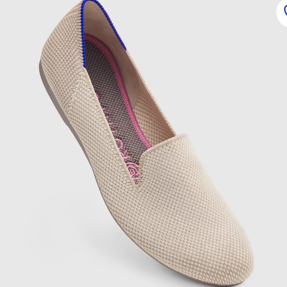 Rothy’s Tan “Linen” loafers size 8.5